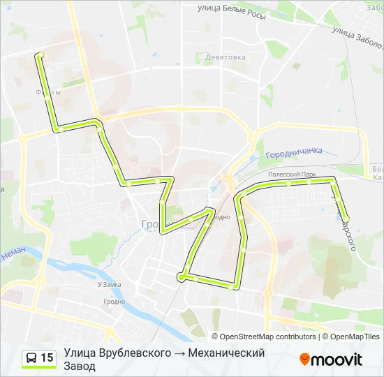 Автобус 15: карта маршрута