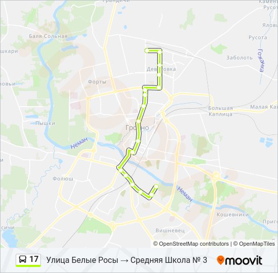Автобус 17: карта маршрута
