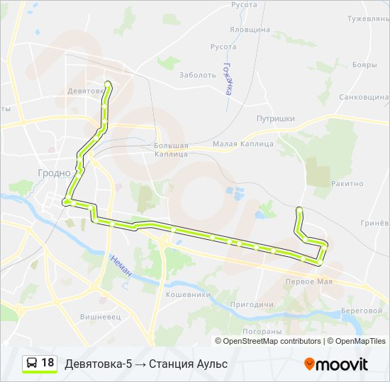 Автобус 18: карта маршрута