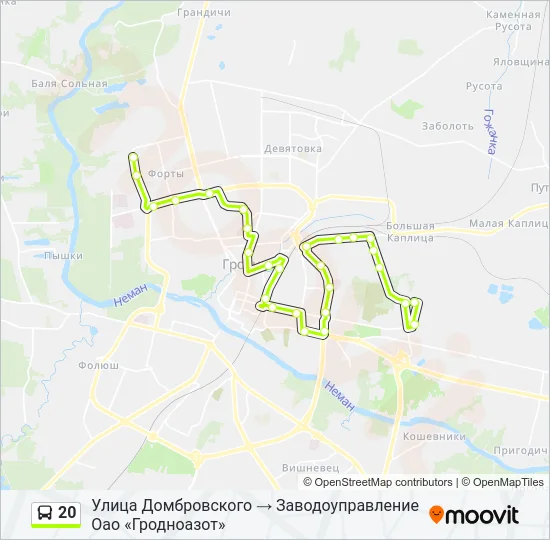 20 Bus Line Map