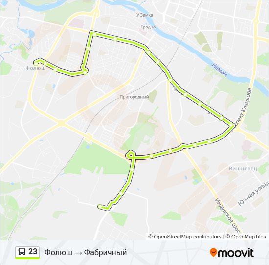 Автобус 23: карта маршрута