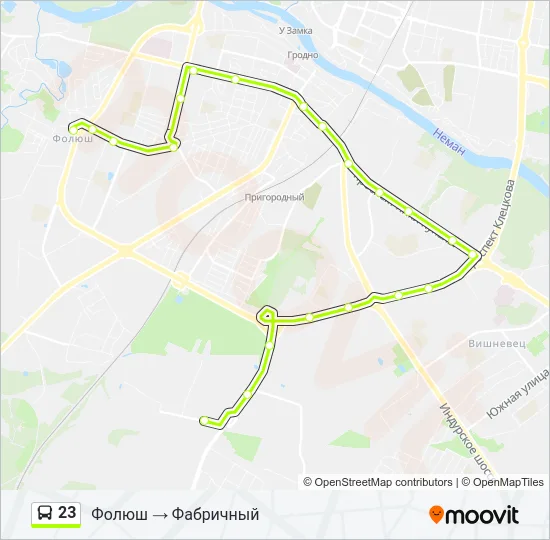 Автобус 23: карта маршрута