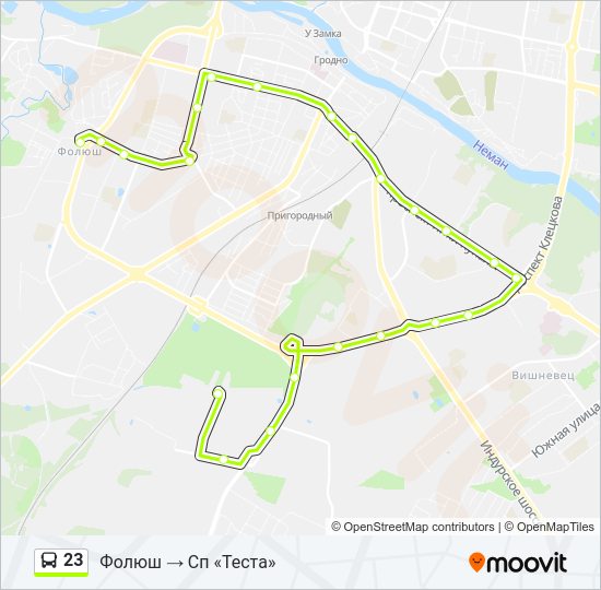 Автобус 23: карта маршрута