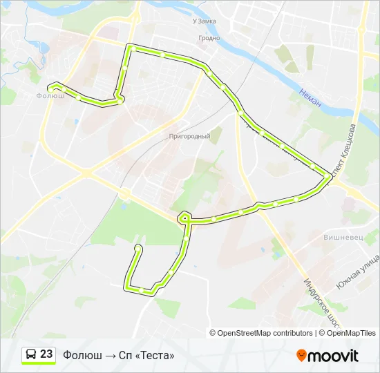 Автобус 23: карта маршрута