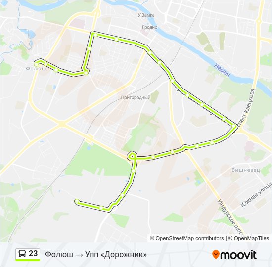 Автобус 23: карта маршрута