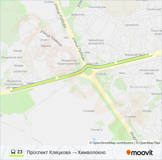 Автобус 23: карта маршрута