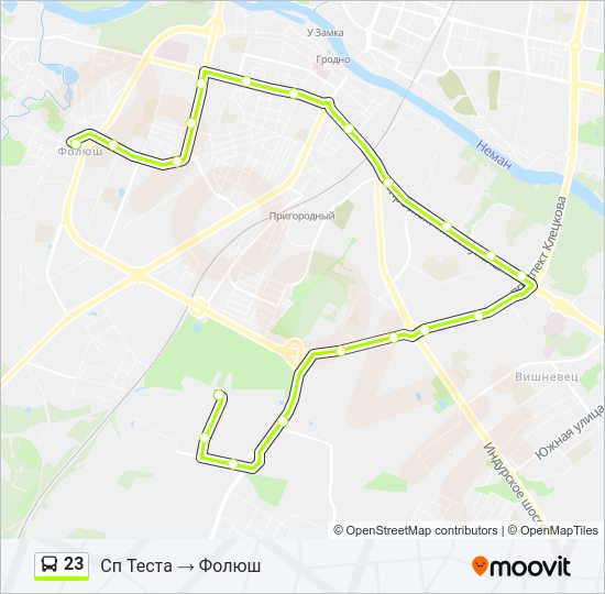 Автобус 23: карта маршрута