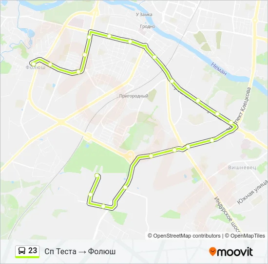 Автобус 23: карта маршрута