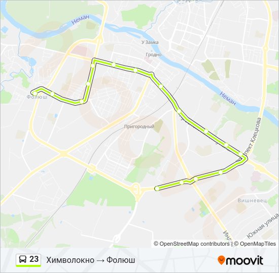Автобус 23: карта маршрута