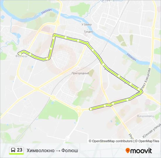 Автобус 23: карта маршрута