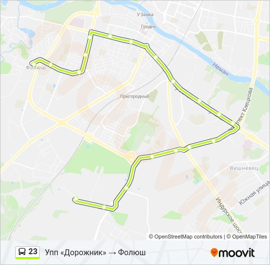 Автобус 23: карта маршрута