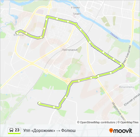 Автобус 23: карта маршрута