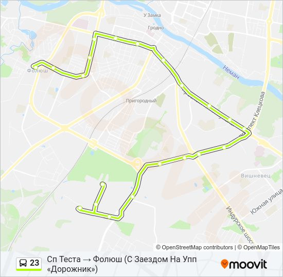 Автобус 23: карта маршрута