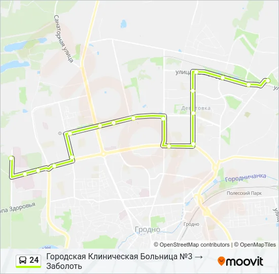 Автобус 24: карта маршрута