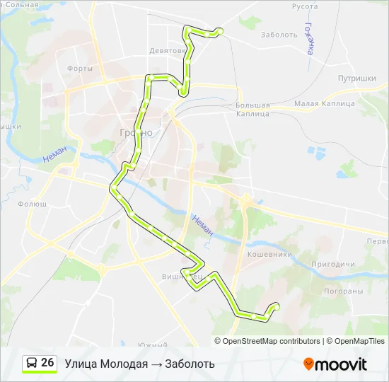 26 Bus Line Map