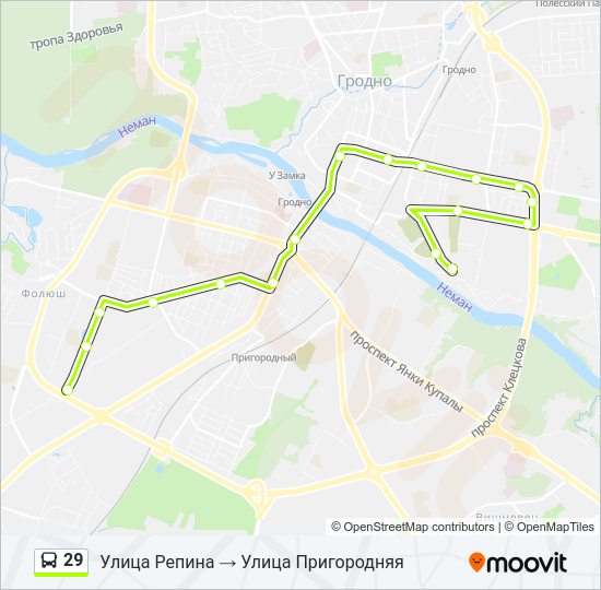 Автобус 29: карта маршрута