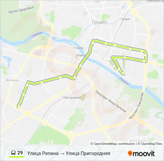 29 Bus Line Map