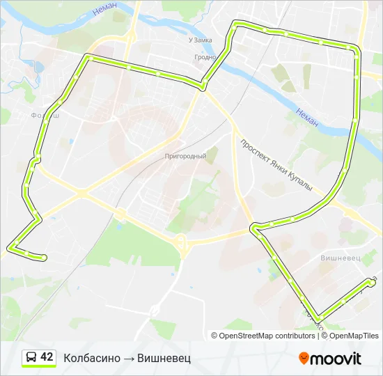 Автобус 42: карта маршрута