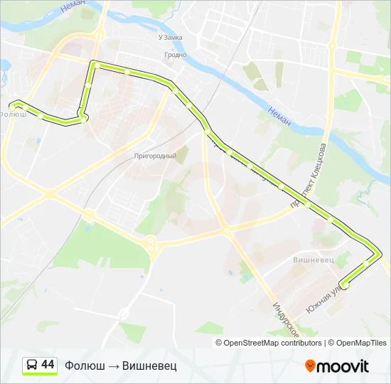 Автобус 44: карта маршрута