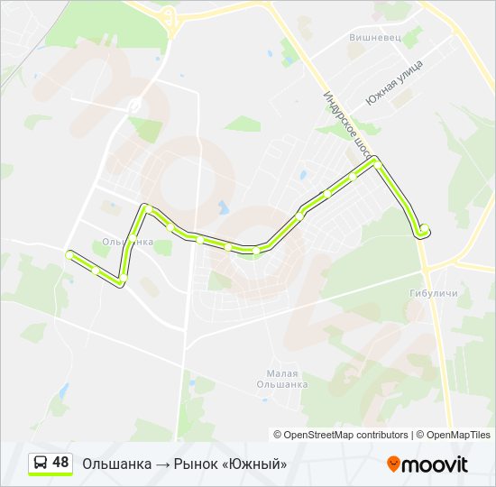 Автобус 48: карта маршрута