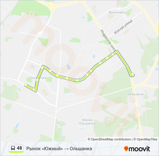 Автобус 48: карта маршрута