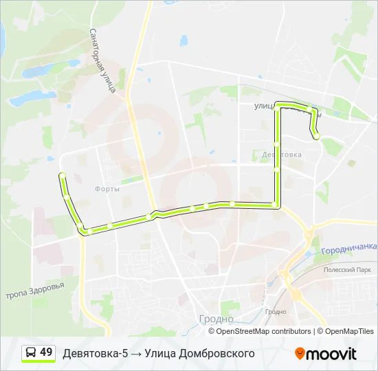 Автобус 49: карта маршрута