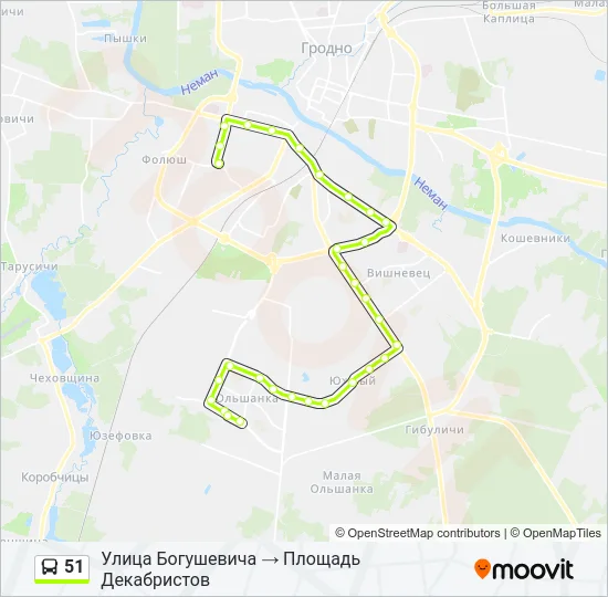 51 Bus Line Map