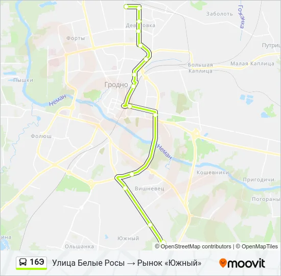 16Э Bus Line Map