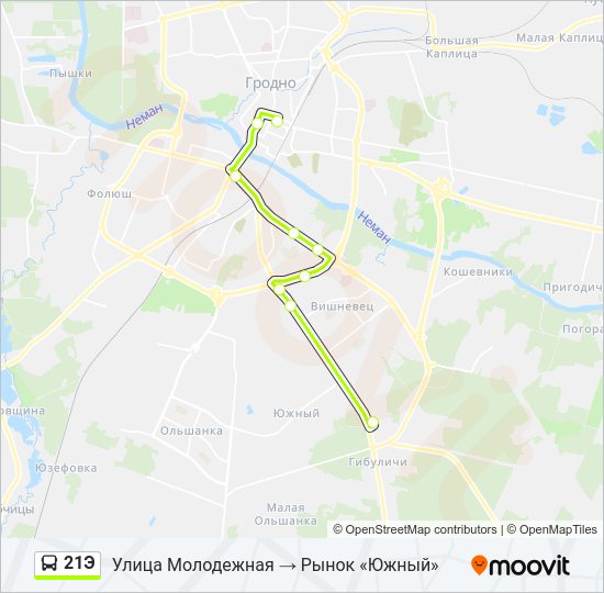 Автобус 21Э: карта маршрута