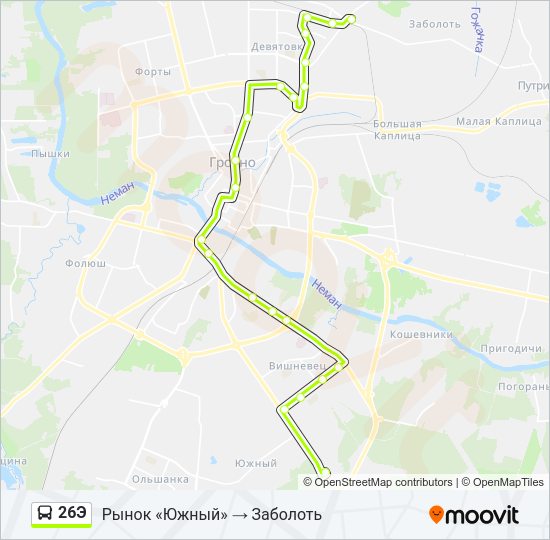 Автобус 26Э: карта маршрута