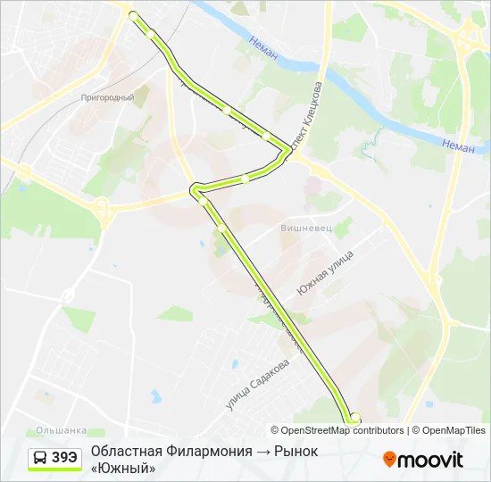 Автобус 39Э: карта маршрута