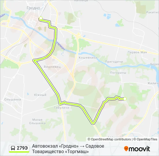 279Э Bus Line Map