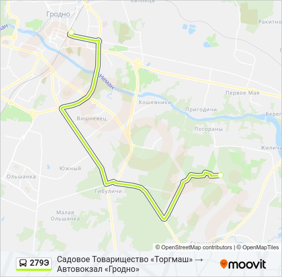 Автобус 279Э: карта маршрута