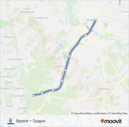 БРУЗГИ Train Line Map