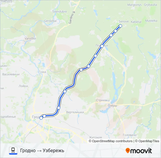 УЗБЕРЕЖЬ Train Line Map