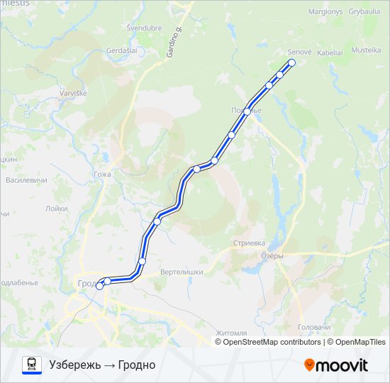 УЗБЕРЕЖЬ Train Line Map