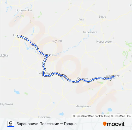 БАРАНОВИЧИ-ПОЛЕССКИЕ Train Line Map