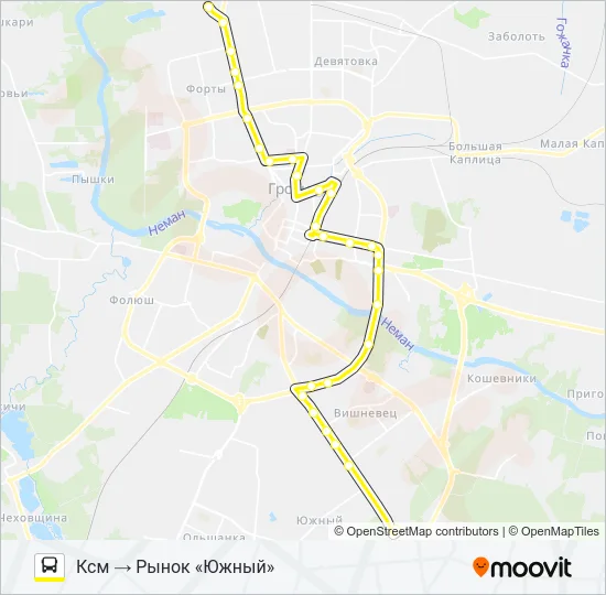 1-Т Bus Line Map