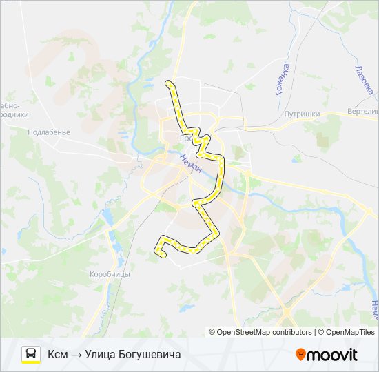 1-Т bus Line Map