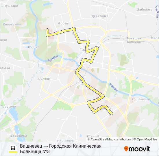 Автобус 8-Т: карта маршрута