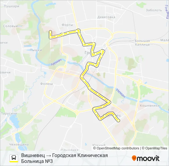 Автобус 8-Т: карта маршрута