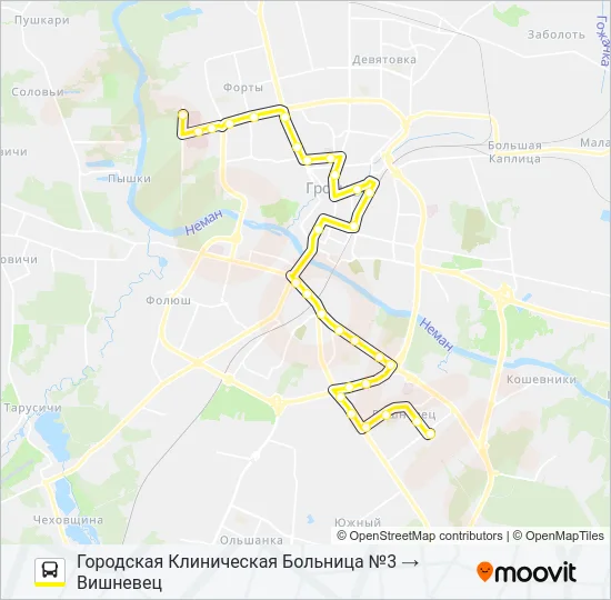 Автобус 8-Т: карта маршрута