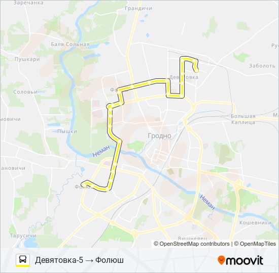 10-Т bus Line Map