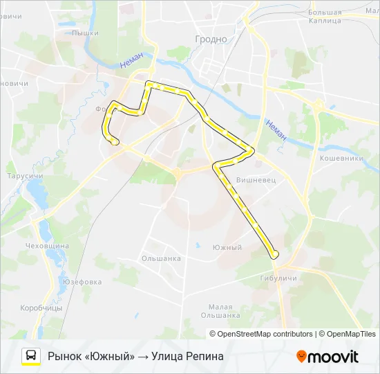 Автобус 11-Т: карта маршрута