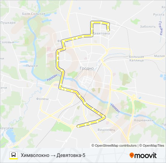 Автобус 12-Т: карта маршрута
