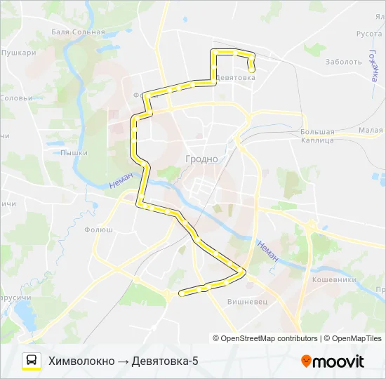 Автобус 12-Т: карта маршрута