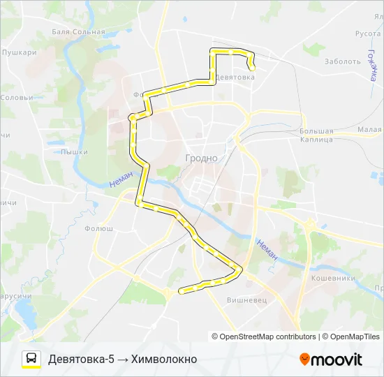 Автобус 12-Т: карта маршрута