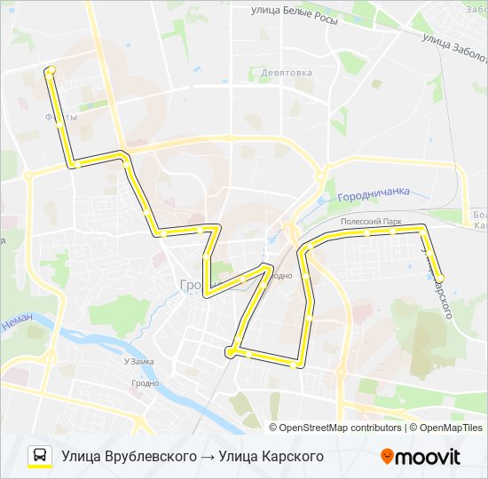 15-Т bus Line Map