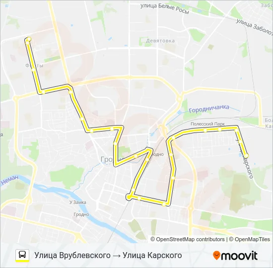 Автобус 15-Т: карта маршрута