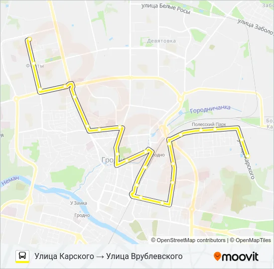 Автобус 15-Т: карта маршрута